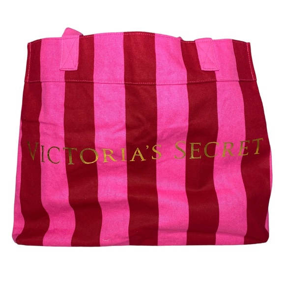 NWT Victoria’s Secret Pink and Red Striped Tote bag - Picture 2 of 8